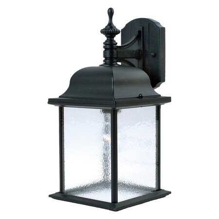 Maxim One Light Black Seedy Glass Wall Lantern 1056BK